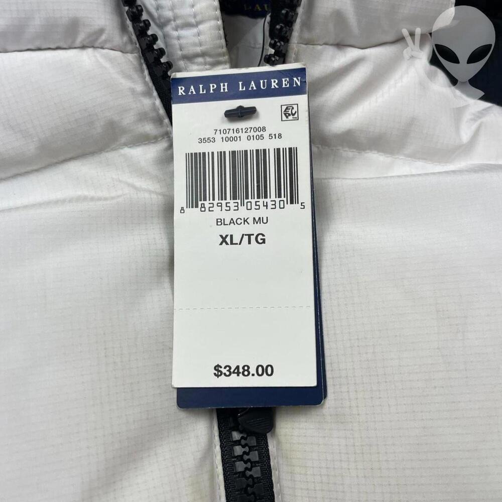 Polo Ralph Lauren XL White Black Duck Down Puffer Ski Jacket Big Pony NWT - Picture 5 of 8
